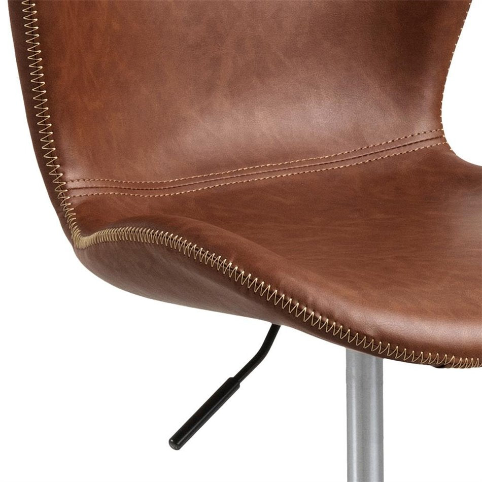 Atilde Adjustable Office Chair – Brown Eco Leather, Modern Minimalist Design