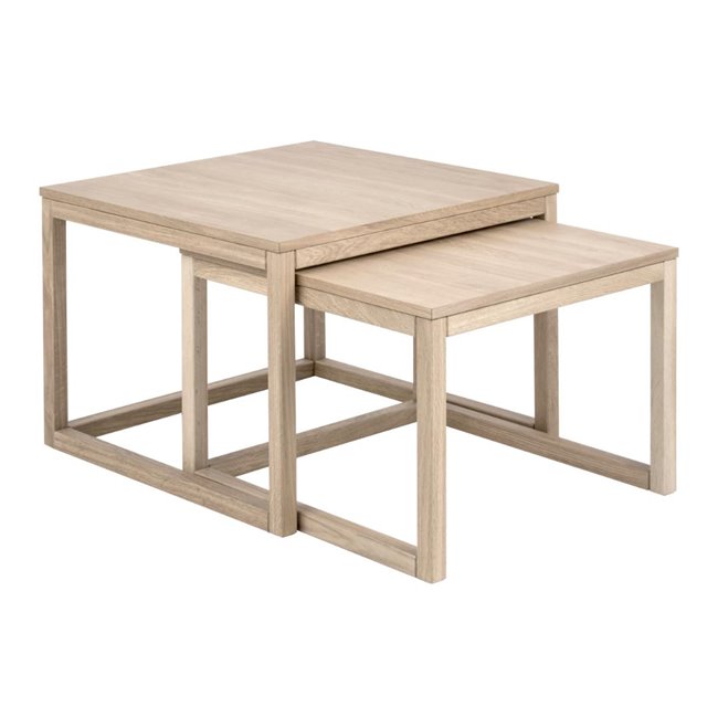Square Coffee Table – Oak Veneer Modern Design