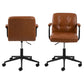 Acos Adjustable Office Chair – Brown Eco Leather, Compact Modern Design