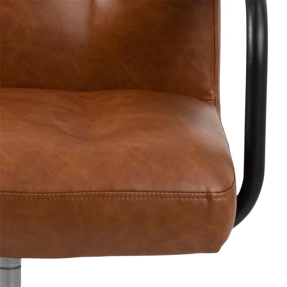 Acos Adjustable Office Chair – Brown Eco Leather, Compact Modern Design