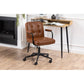 Acos Adjustable Office Chair – Brown Eco Leather, Compact Modern Design
