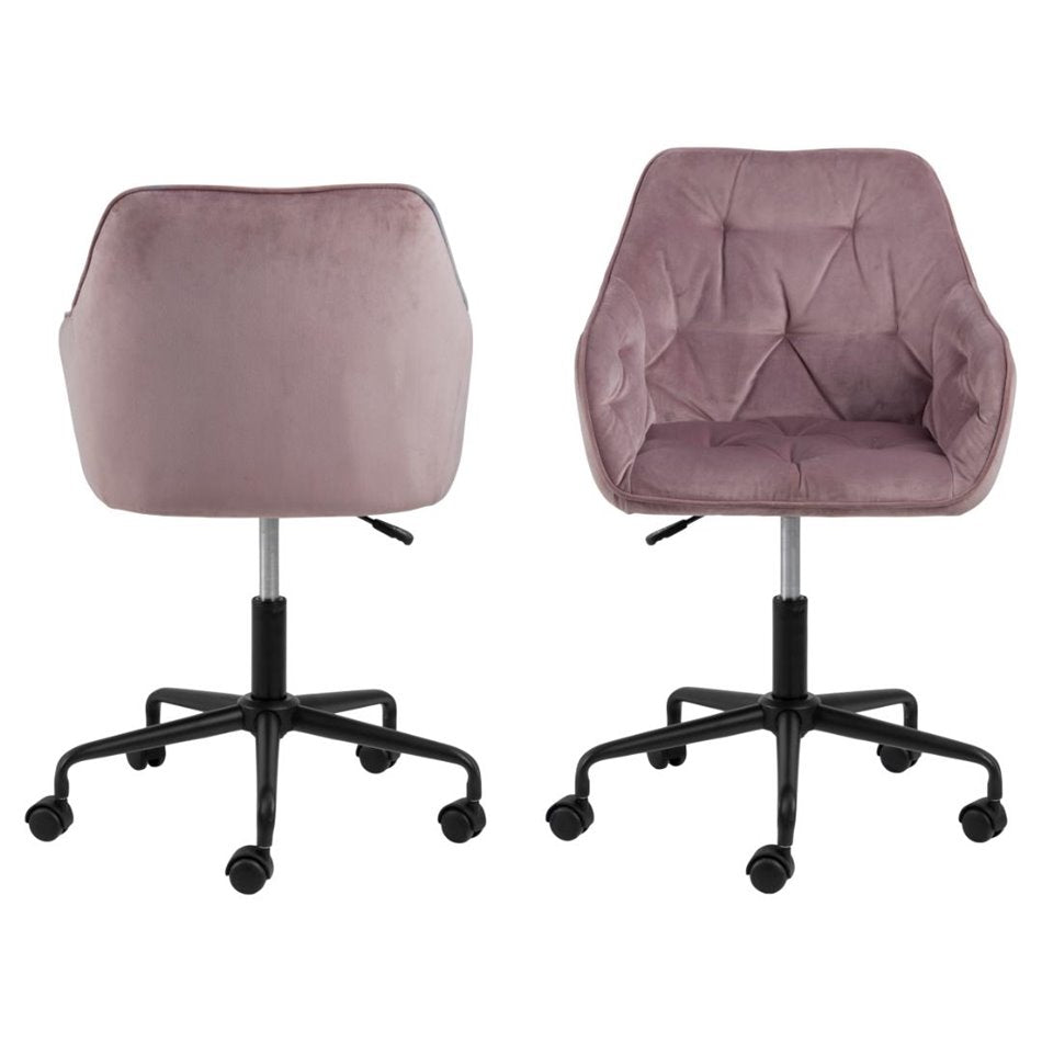 Arook Adjustable Office Chair – Dusty Rose Fabric, Modern Ergonomic Design
