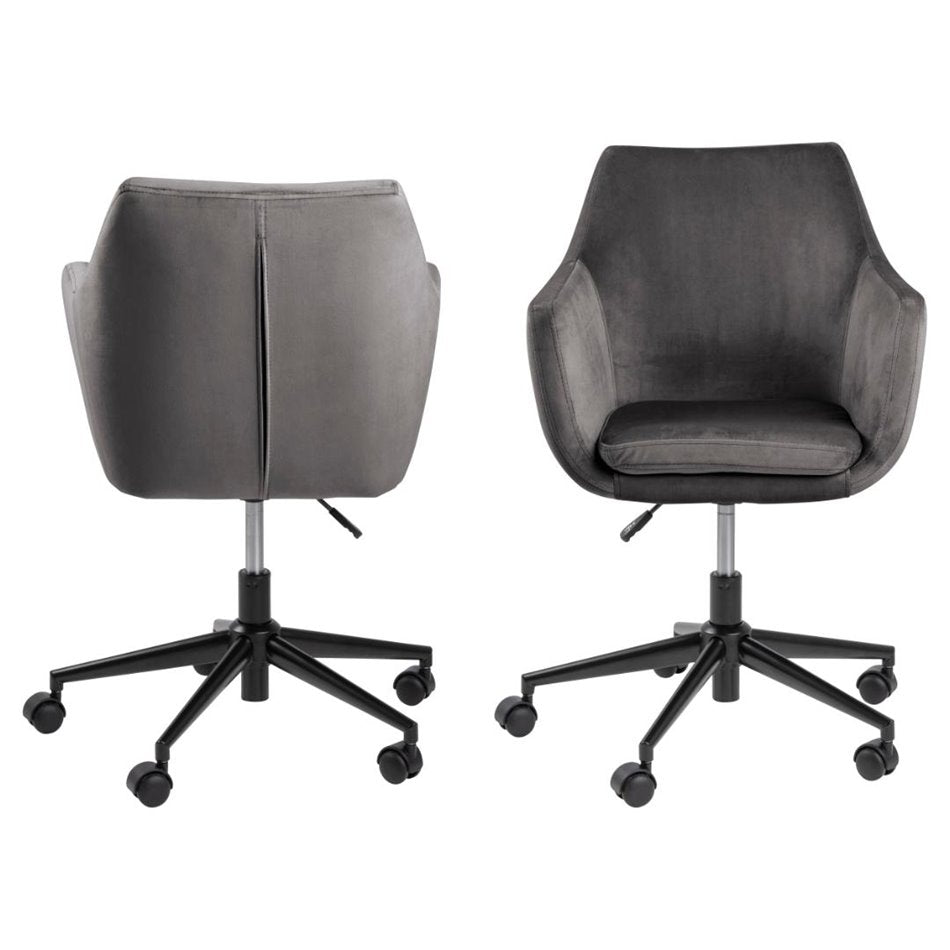 Ergonomic Office Chair Aron – Dark Grey, Adjustable Height & Armrests, 91×58×58 cm