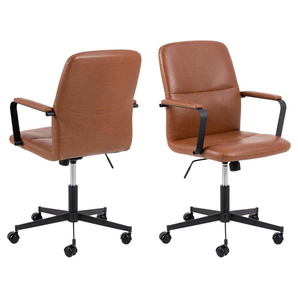 Ergonomic Office Chair Alora – Brown, Adjustable Height & Armrests, 90×57×60 cm
