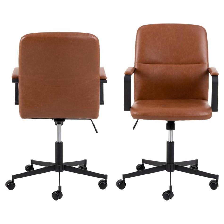 Ergonomic Office Chair Alora – Brown, Adjustable Height & Armrests, 90×57×60 cm