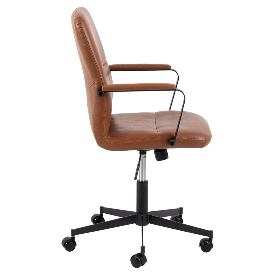 Ergonomic Office Chair Alora – Brown, Adjustable Height & Armrests, 90×57×60 cm
