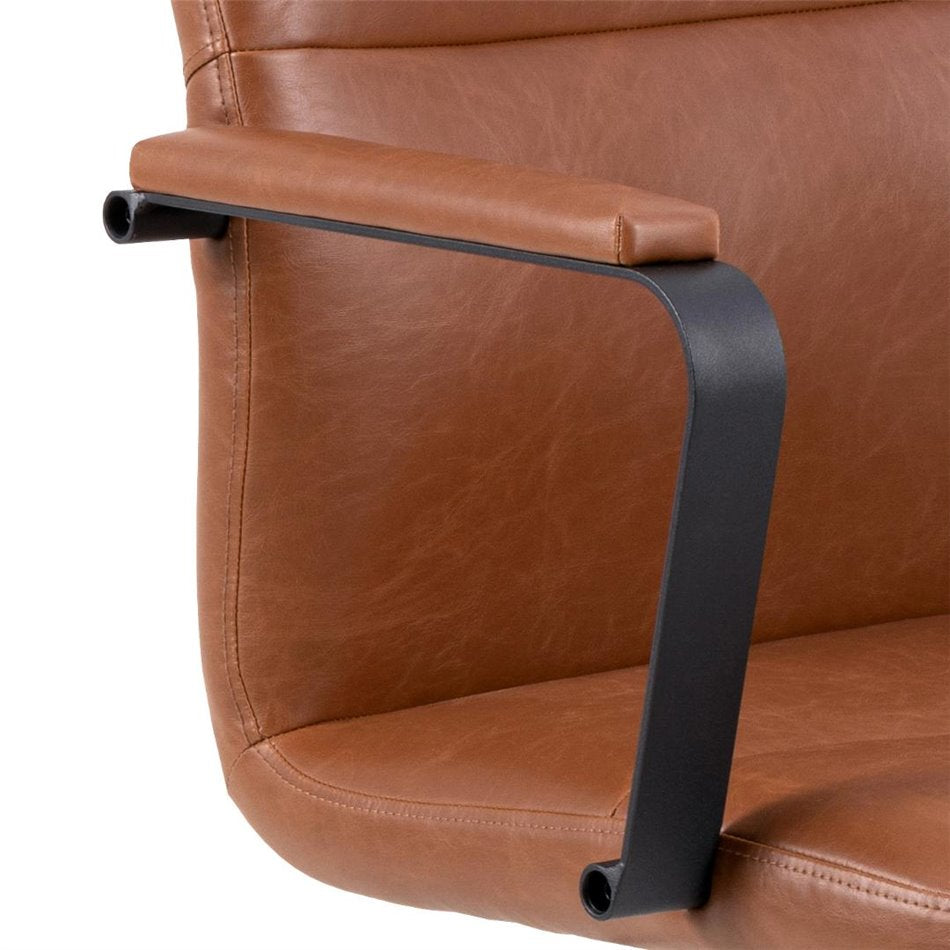 Ergonomic Office Chair Alora – Brown, Adjustable Height & Armrests, 90×57×60 cm