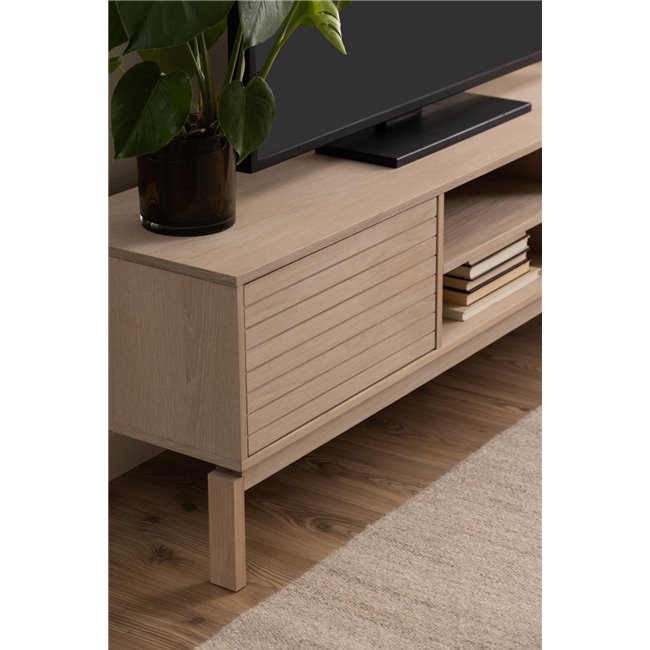 Alinley TV Table – Oak Veneer MDF, 160×40×50 cm