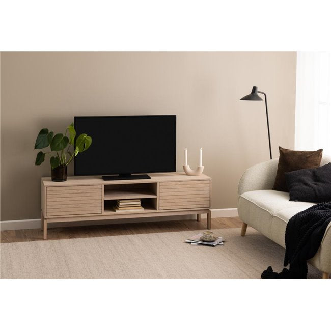 Alinley TV Table – Oak Veneer MDF, 160×40×50 cm
