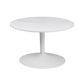 Alto Coffee Table – White Ceramic Top, Round Metal Base