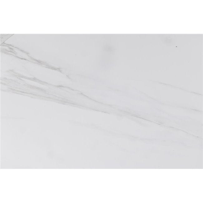 Alto Coffee Table – White Ceramic Top, Round Metal Base