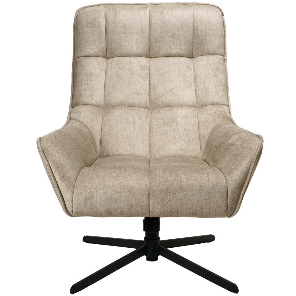 Armchair Oberwald with ottoman, beige, 98x42x73cm, seat height 41.5cm