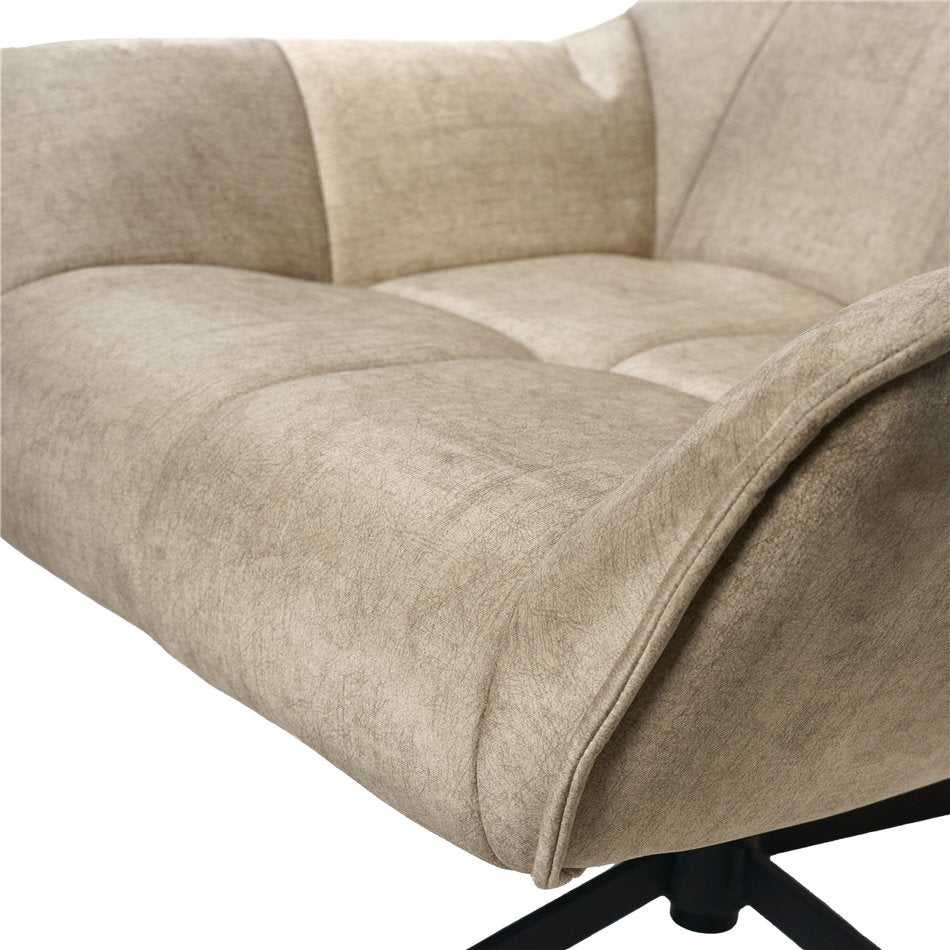 Armchair Oberwald with ottoman, beige, 98x42x73cm, seat height 41.5cm