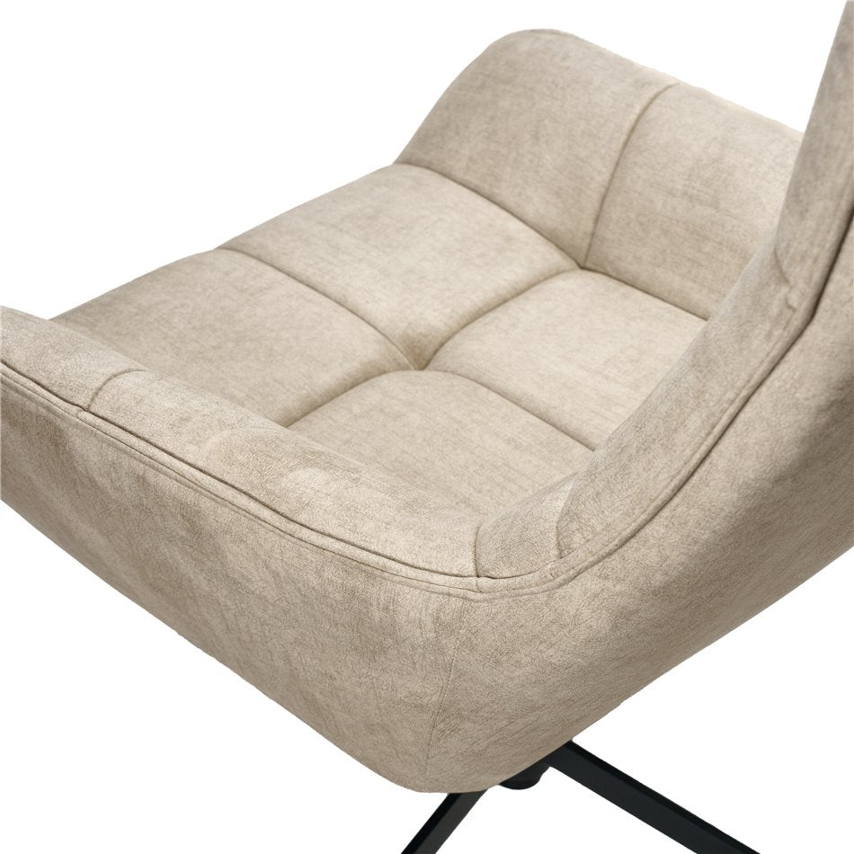 Armchair Oberwald with ottoman, beige, 98x42x73cm, seat height 41.5cm