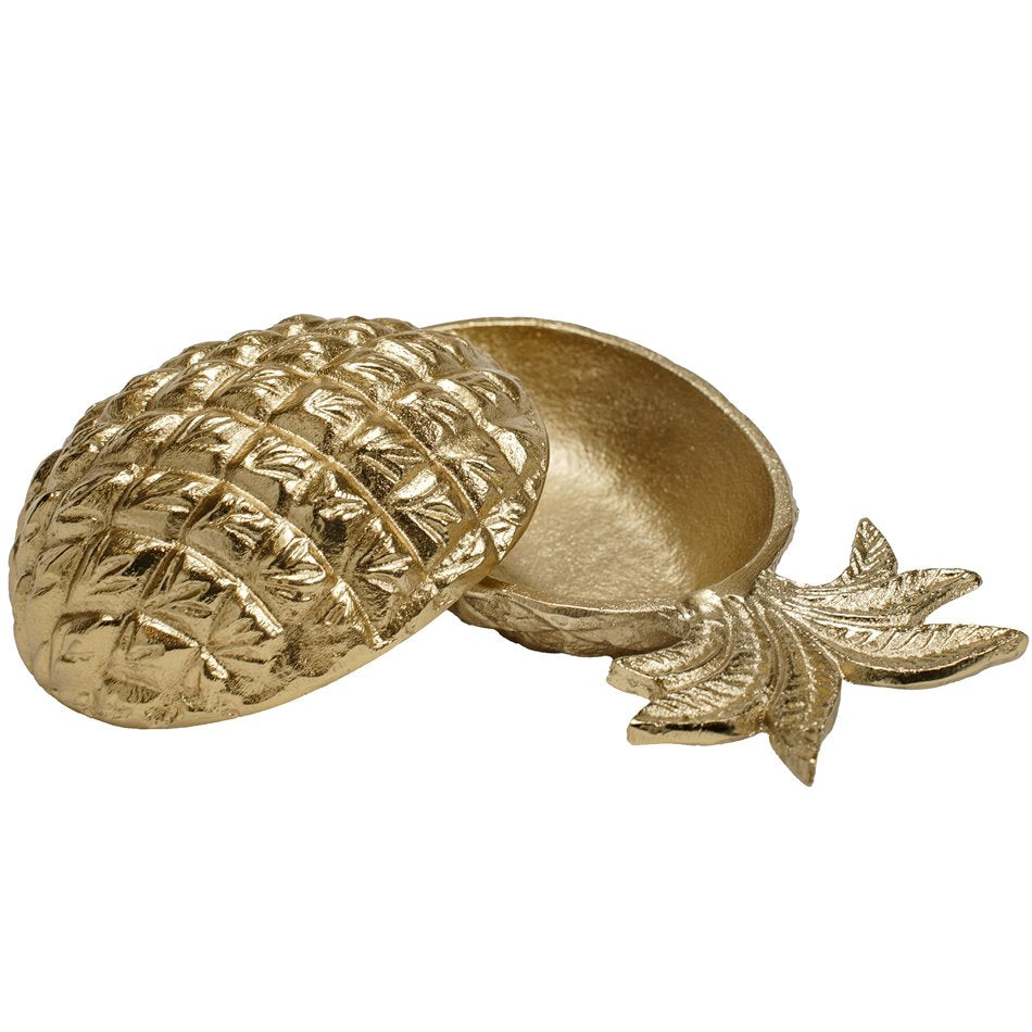 Box Pineapple, aluminium, gold color, 8.8x19x10cm