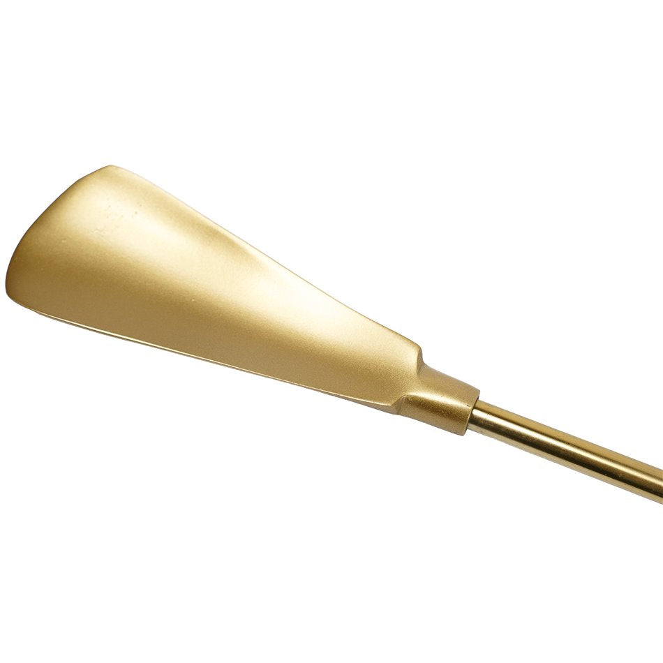 Gold-Finish Horn-Handled Shoehorn – Tall Metal Style