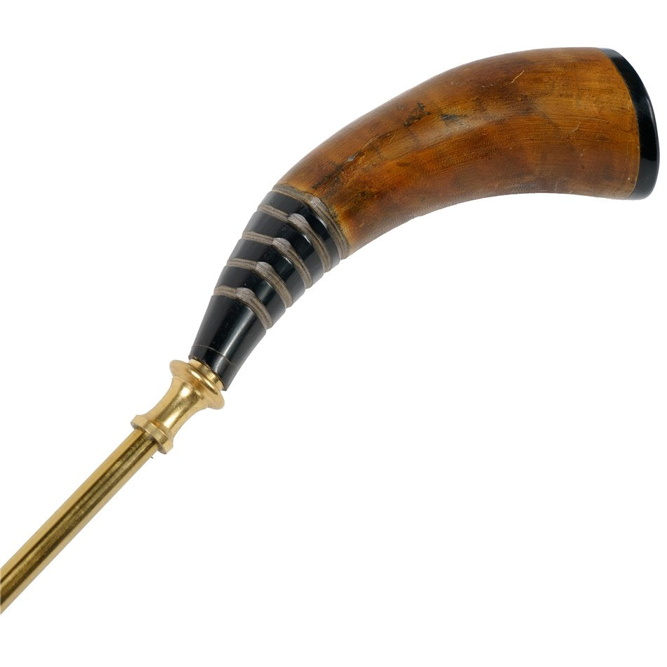Gold-Finish Horn-Handled Shoehorn – Tall Metal Style