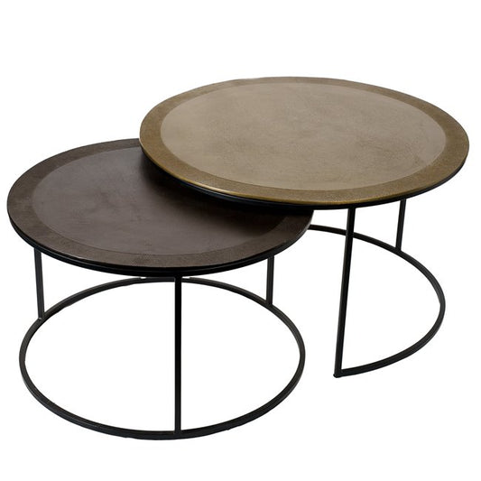 Nesting Coffee Table Set – Gold Metal (Set of 2)