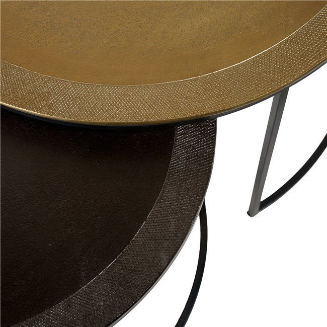 Nesting Coffee Table Set – Gold Metal (Set of 2)