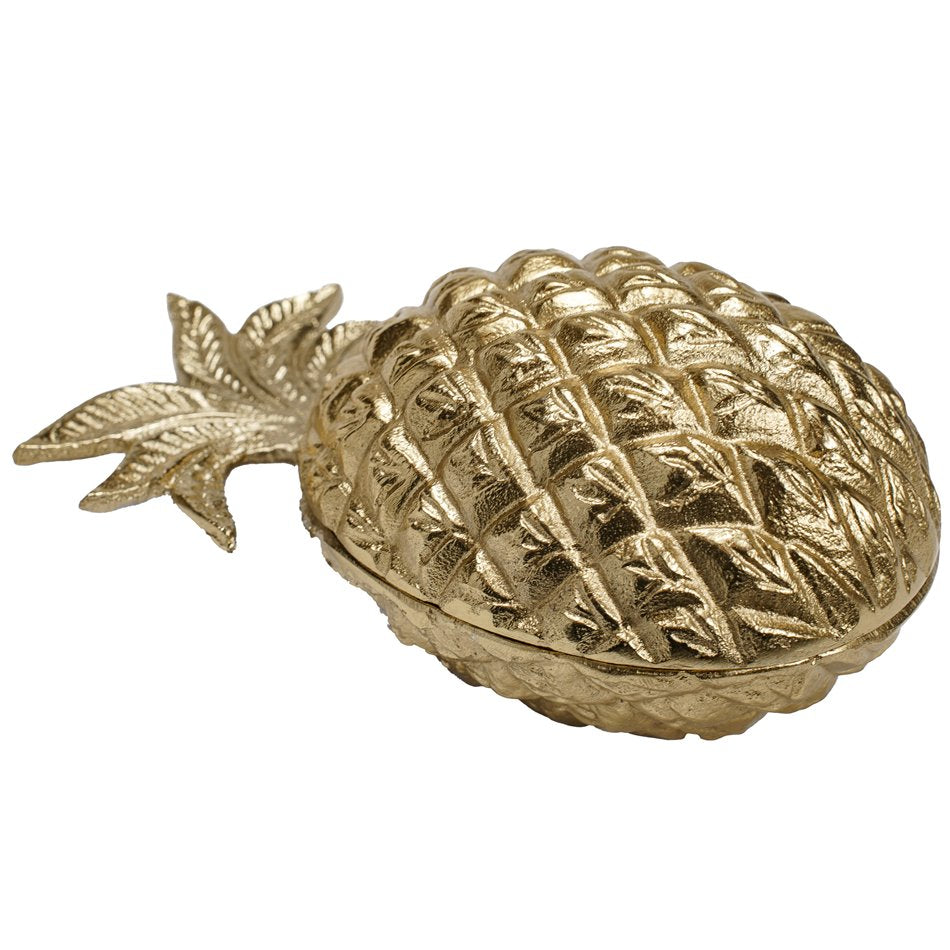 Box Pineapple, aluminium, gold color, 8.8x19x10cm