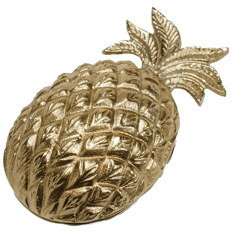 Box Pineapple, aluminium, gold color, 8.8x19x10cm
