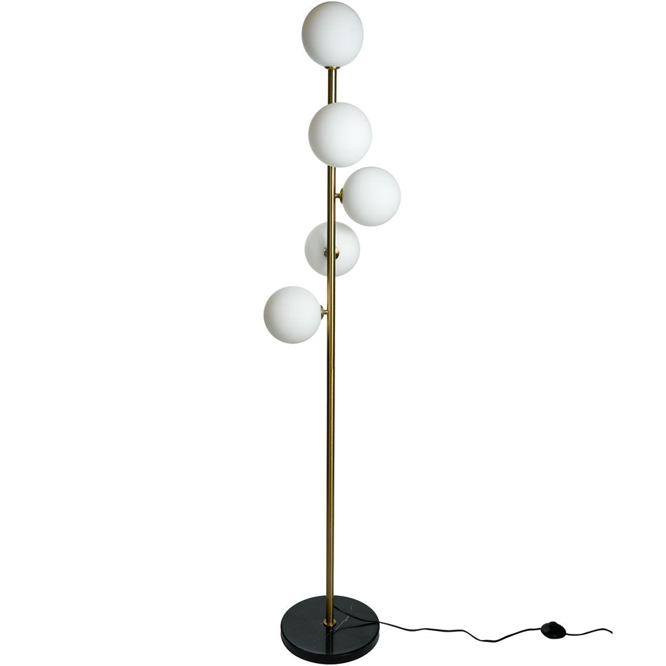 Floor lamp Rade opal white/brass color, H170cm, D30cm, G9x5 5W(MAX)