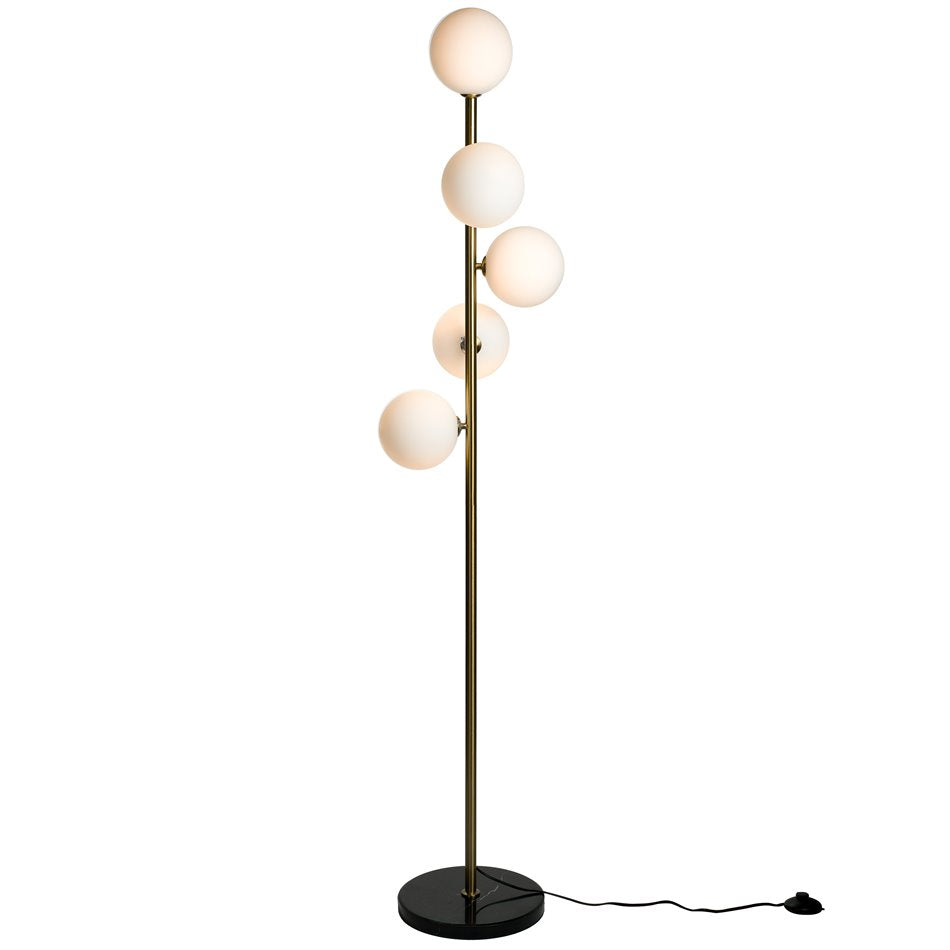 Floor lamp Rade opal white/brass color, H170cm, D30cm, G9x5 5W(MAX)