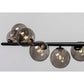 Griestu lampa Scala Balls, melna, H58-138cm, 155x28cm 