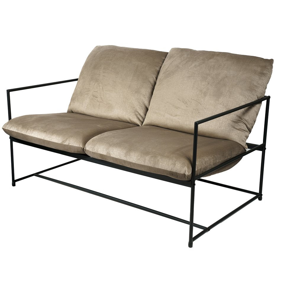 Armchair Oltenita 2 seat, grey, H80x130x75cm, seat height 46cm