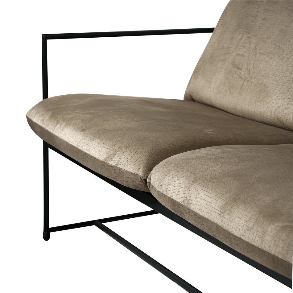 Armchair Oltenita 2 seat, grey, H80x130x75cm, seat height 46cm