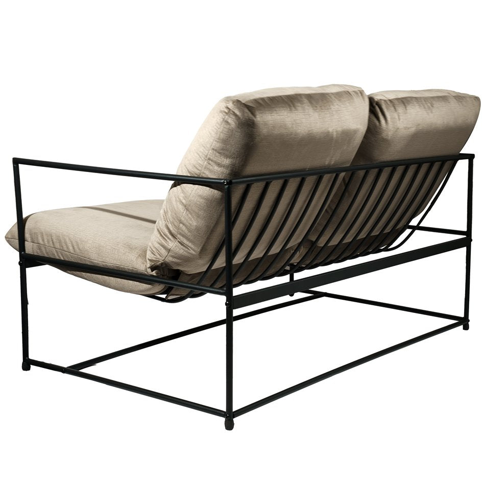 Armchair Oltenita 2 seat, grey, H80x130x75cm, seat height 46cm