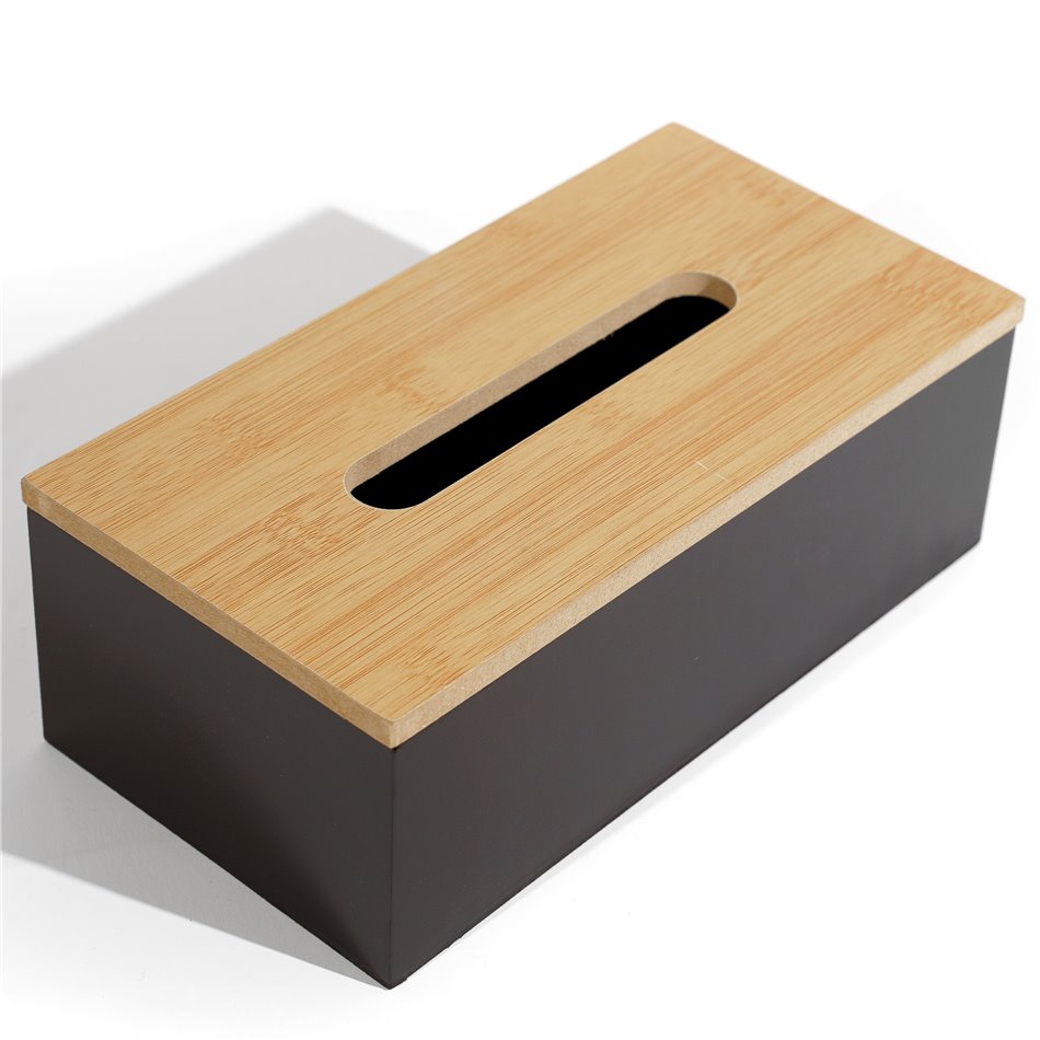 Tissue box, charcoal, H9x25x13cm