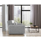 Compact Extendable Sofa Bed with Storage, Velvet Upholstery, Grey – Elaine