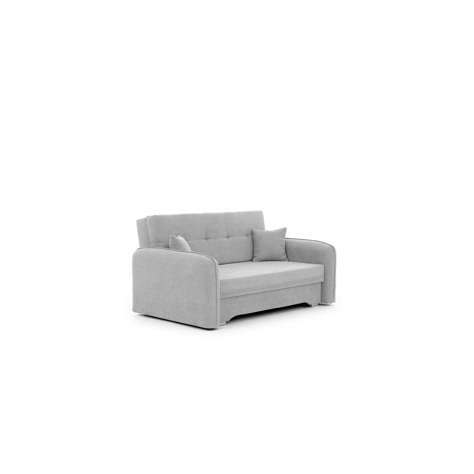 Compact Extendable Sofa Bed with Storage, Velvet Upholstery, Grey – Elaine