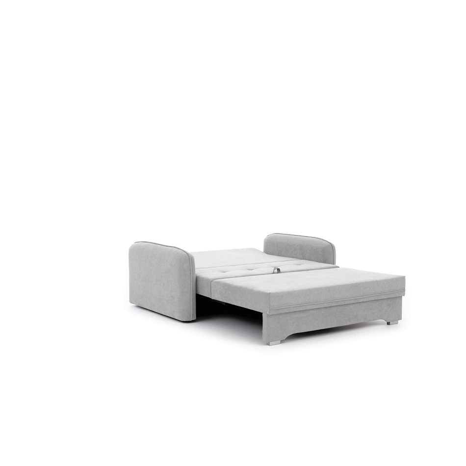 Compact Extendable Sofa Bed with Storage, Velvet Upholstery, Grey – Elaine