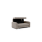Compact Extendable Sofa Bed with Storage, Velvet Upholstery, Beige – Elaine