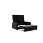 Compact Sofa Bed with Extendable Sleeping Function, Black Velvet Upholstery – Elaine