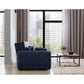 Compact Extendable Sofa Bed with Storage, Velvet Upholstery, Blue – Elaine