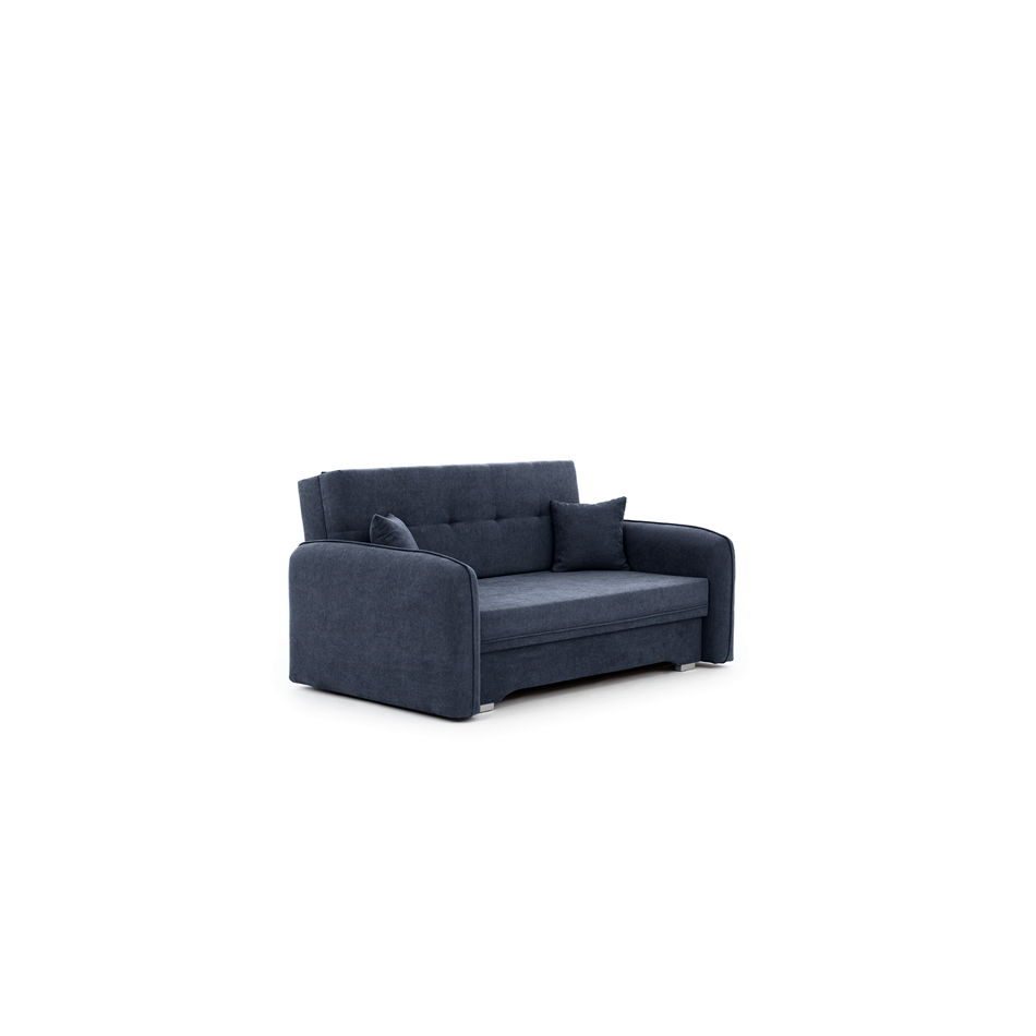 Compact Extendable Sofa Bed with Storage, Velvet Upholstery, Blue – Elaine