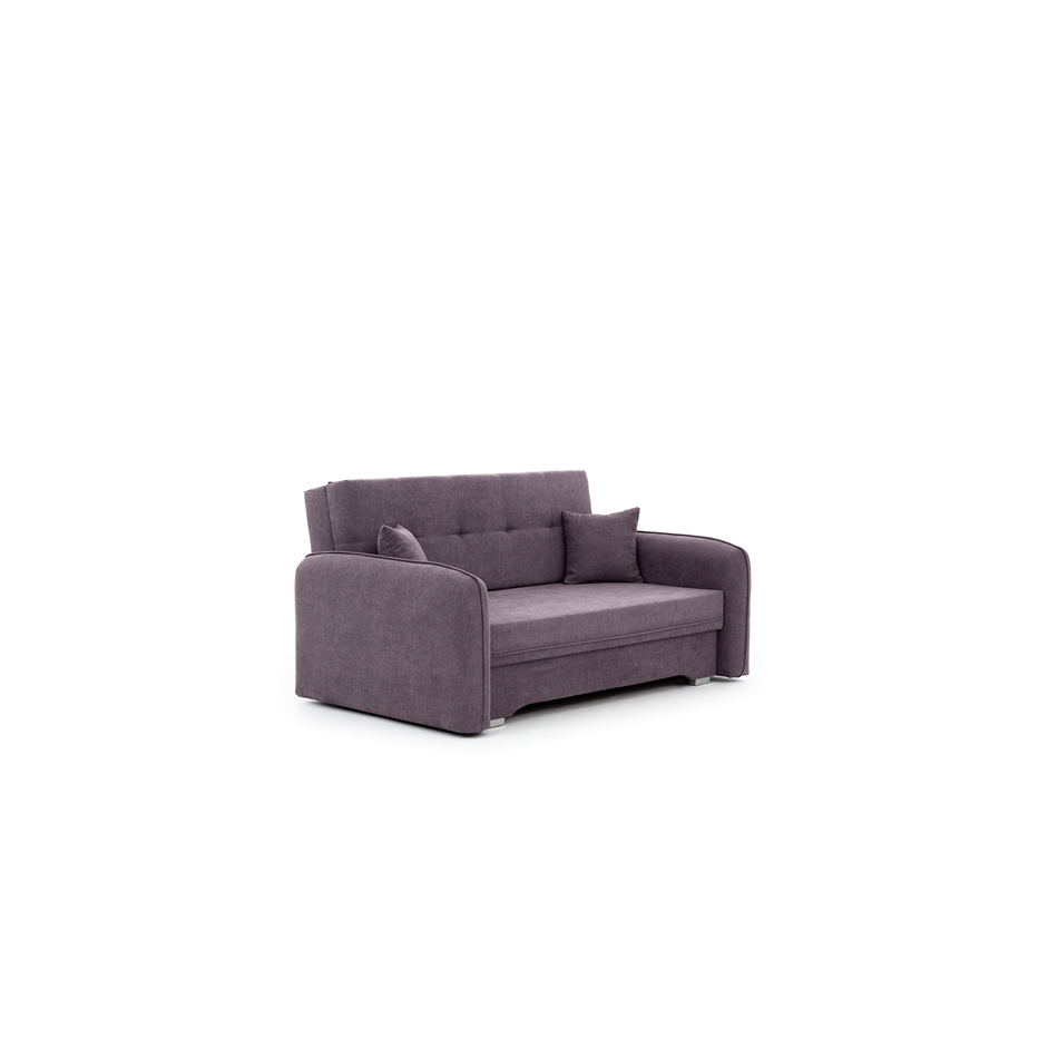 Compact Extendable Sofa Bed with Storage, Velvet Upholstery, Purple – Elaine
