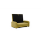 Compact Extendable Sofa Bed with Storage, Velvet Upholstery, Yellow – Elaine