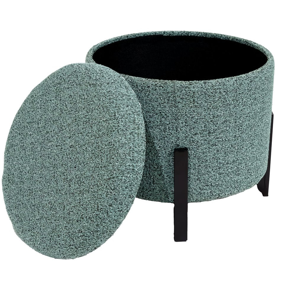 Mafra M Light-Blue Storage Bench – H34 × W37 × L37 cm