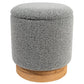 Vildams M Grey Storage Ottoman – H35 × Ø31.5 cm