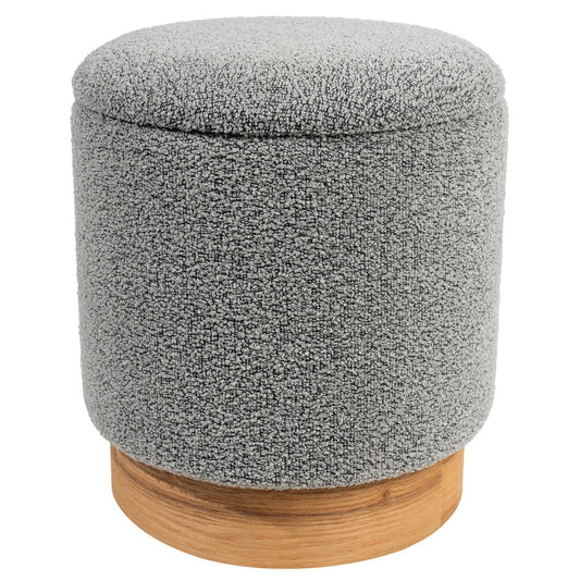 Vildams M Grey Storage Ottoman – H35 × Ø31.5 cm