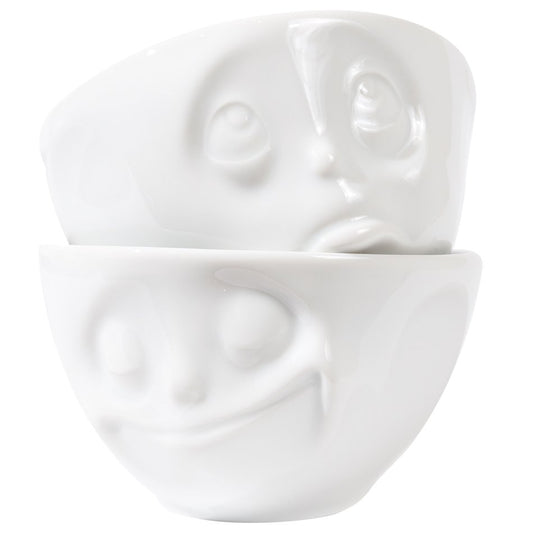 Bowl set Happy and Please, white, 200ml D11,5 H7,5cm