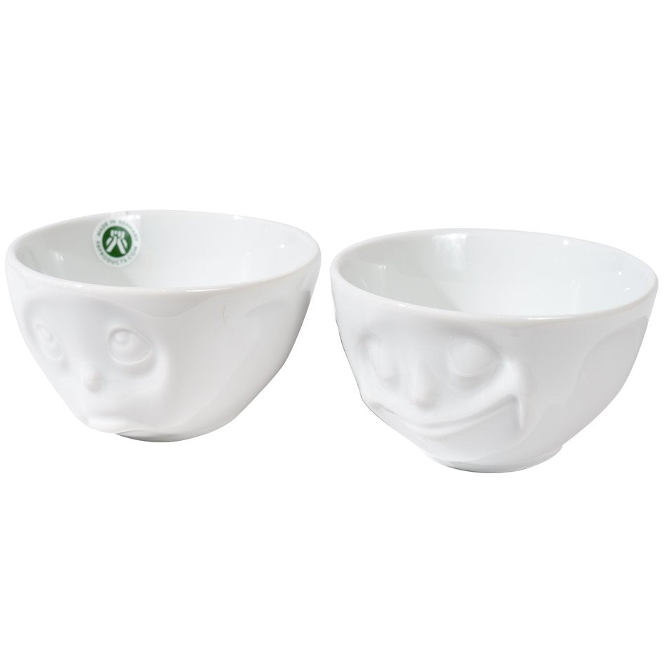 Bowl set Happy and Please, white, 200ml D11,5 H7,5cm