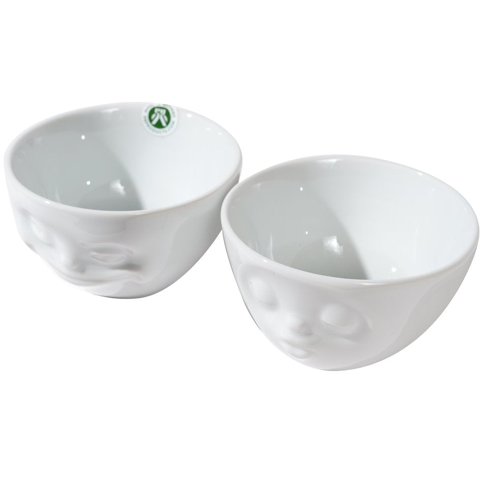 Bowl set Kiss and Grinning, white, 200ml D11,5 H7,5cm