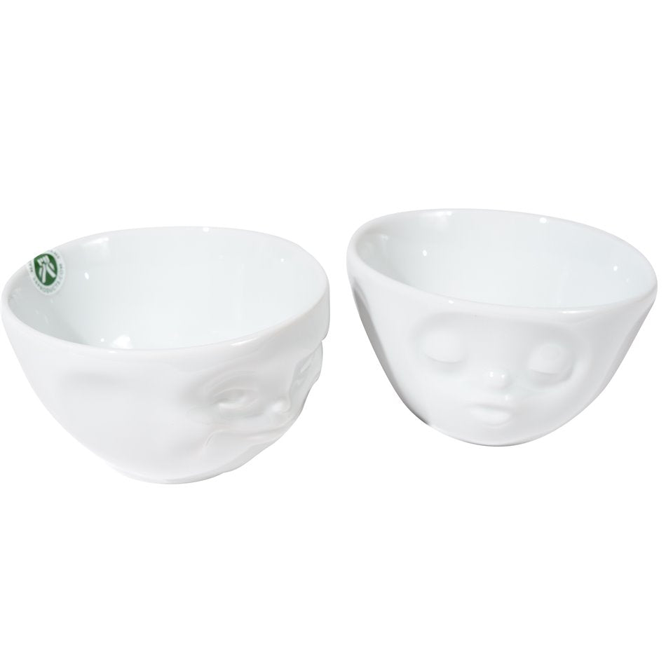 Bowl set Kiss and Grinning, white, 200ml D11,5 H7,5cm