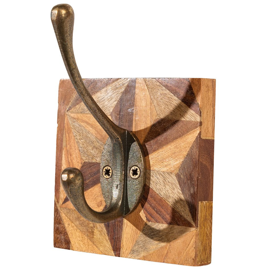 Hook Aztec, wooden, 10x15x10cm