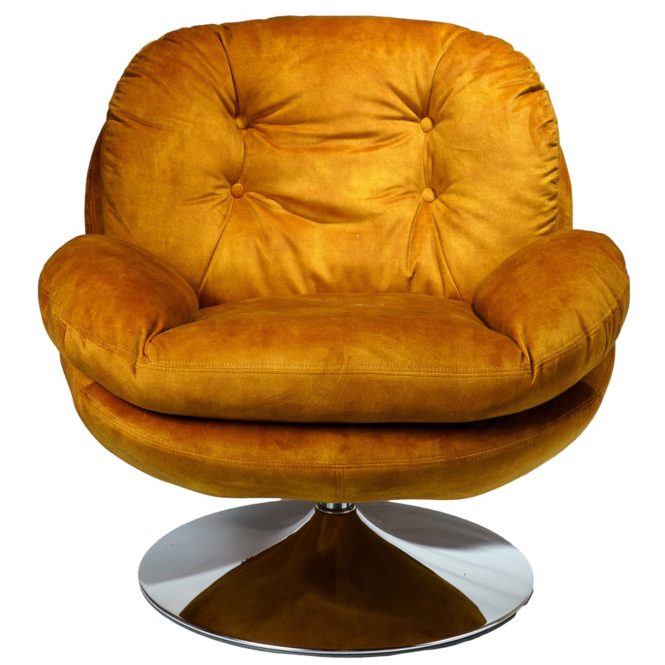 Leisure chair Vanesa, vintage gold 15, rotatable 360 degrees, 84x50xH85, seat height 46cm